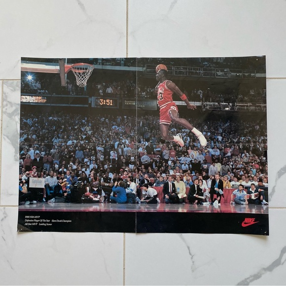 Vintage 1988 Nike x Wheaties Michael Jordan Dunk Contest Champion Poster 16x23
